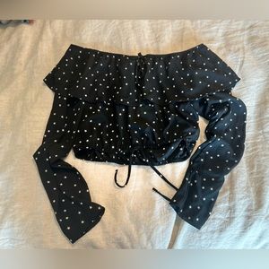 Off the shoulder stars cropped top